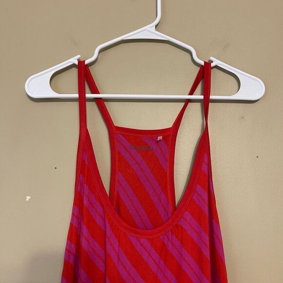 Caslon Women’s Pink Purple Red Stripe Racerback High Low Maxi Dress Size Large - Picture 4 of 8